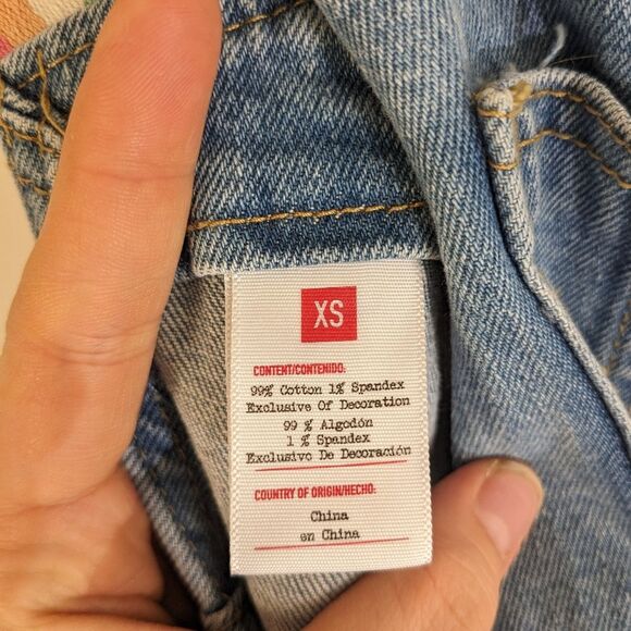 Boho Rainbow Denim Bib Overalls Shortalls - Picture 3 of 6